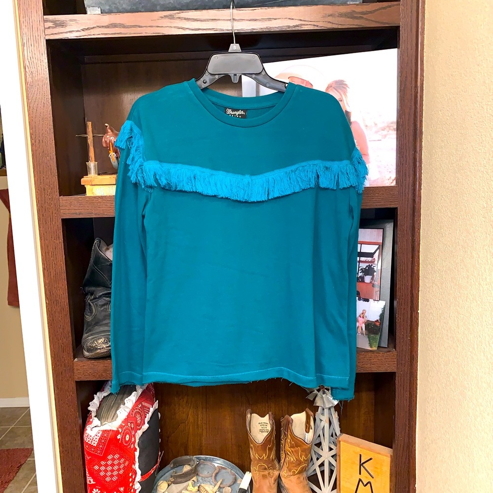 Dark Teal Fringe Wrangler Shirt